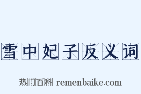 雪中妃子反义词是什么意思的图片